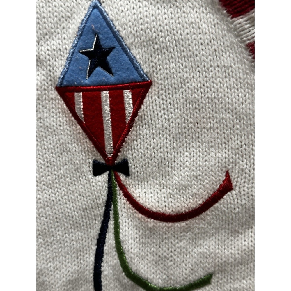 Quacker Factory Vtg , USA, America, 4th of July, Quarter Sleeve Sweater Knit Top - Picture 3 of 9